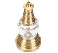 ZUNOXAZ Hollow Brass Buddha Tower Pendant Charm Acrylic White Stupa Jewelry Making Accessory with Hanging for DIY Necklace Craft