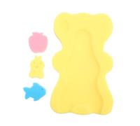 ZUNOXAZ Infant Bath Sponge Non-Slip Cartoon Bath Mat Yellow 4.5cm Thick Soft Baby Shower Cushion Newborn Bathing Essential