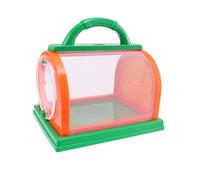ZUNOXAZ Insect Catcher Cage with Handle Colorful Mesh Frame for Outdoor Exploration Portable Bug Container with Tweezers and Magnifier Suitable for Boys and Orange Green