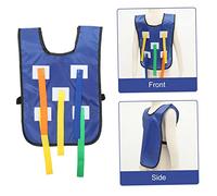 ZUNOXAZ Interactive Catch Tail Vest Belt for Outdoor Sports Activity Lightweight Blue Pull Tails with Straps Fun Kindergarten Chasing Game for Boys and Training Prop