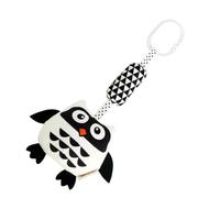 ZUNOXAZ Interactive Owl Wind Chime Stroller Pendant for Visual Stimulation Black and White Animal Design Early Education with Easy Hook for Crib Carriage and Seat Use