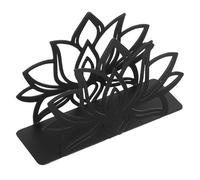 ZUNOXAZ Iron Art Lotus Napkin Holder Stand Black Metal Paper Tissue Dispenser for Dining Table Kitchen Napkin Storage Holder Decorative Buddhist Style