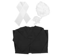 ZUNOXAZ Judge Costume with Wig Unisex Lawyer Outfit for Role Play Breathable Judge Uniform for Career Experience and Halloween Cosplay S for Height