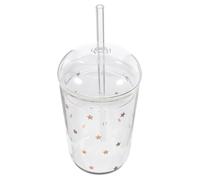 ZUNOXAZ Large Capacity Clear Glass Cup with Straw and Lid Can Shaped Transparent Water Tumbler for Juice Milk Coffee Tea Portable Reusable Drinkware for Everyday Use