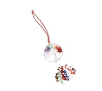 ZUNOXAZ Life Tree Hanging Decor Chakra Stone Pendant for Car Interior Window Home Natural Rainbow Ornament Relieves Stress Balances Emotions Craftsmanship
