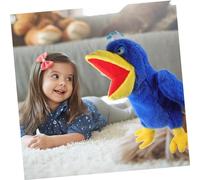 ZUNOXAZ Lovely Plush Peacock Hand Puppet for Interactive Storytelling with Movable Mouth Soft Cartoon Animal Hand Puppet for Early Education and Role Play Gift