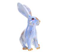 ZUNOXAZ Marble Resin Rabbit Ornament Cute Bunny Figurine Desktop Garden Decoration Vivid Cartoon Style Year Rabbit Statue for Easter Home Decor