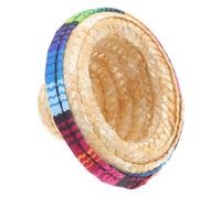 ZUNOXAZ Mini Straw Hat for Wine Bottle Decor Small Cute Mini Hat for Dolls and Pets Craft Accessory for Outdoor Parties and Home Decoration
