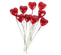 ZUNOXAZ Miniature Heart Shape Balloon Props for Doll House, 10pcs Mini Balloons with Random Accessory Sticks, Birthday Party Decoration and Dollhouse Ornament