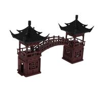 ZUNOXAZ Miniature Japanese Pagoda Statue for Zen Gardens Micro Landscape Pavilion with Bridge Traditional Asian Architecture Figurine Compact Bonsai and Aquarium Decor Intricate Detailing