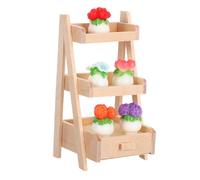 ZUNOXAZ Miniature Resin Potted Plants Mini Artificial Dollhouse Greenery with Stand Lightweight Lifelike Faux Flowers for Doll House Crafts Space Saving Low Maintenance Home Decor Mini