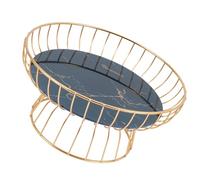 ZUNOXAZ Multi Functional Iron Fruit Basket with Decorative Hollow Storage Container Compact Vegetable Serving Tray for Kitchen Countertop Organization and Snack Display Small Dark Green