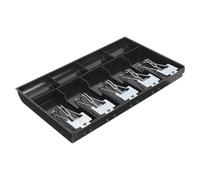 ZUNOXAZ Multi-Grid Cash Register Drawer Tray with Bill Coin Compartments Cash Insert with Spring Clips for Supermarkets Stores and Restaurants