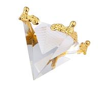 ZUNOXAZ Natural Crystal Pyramid with Stand Feng Shui Ornament for Home and Office Positive Energy Meditation Decor Elegant Prism Figurine for Balanced Chi and Spiritual Harmony