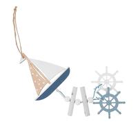 ZUNOXAZ Nautical Wooden Wall Hanging Ornament Featuring Small Sailboat Design, Decorative Coastal Style Accent for Garden Courtyard or Room, Elegant Marine Themed Home Decor