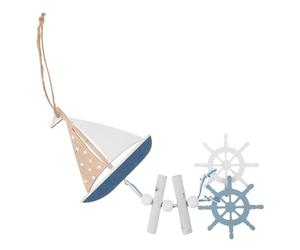 ZUNOXAZ Nautical Wooden Wall Hanging Ornament Featuring Small Sailboat Design, Decorative Coastal Style Accent for Garden Courtyard or Room, Elegant Marine Themed Home Decor