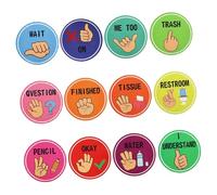 ZUNOXAZ Pastel Hand Signals Posters for Classroom Decor Visual Cues for Teachers Students for Nonverbal Communication Elementary Education DIY Layout for Custom Arrangement Reduces