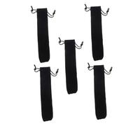 ZUNOXAZ Pencil Sleeve Drawstring Pen Bag Flannelette for Office and Home Use Black Velvet 3x16cm