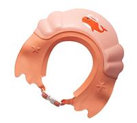 ZUNOXAZ Pink Adjustable Baby Bath Hat for Toddlers Flexible Lightweight Plastic Shampoo Hair Washing Shield with Adorable Design for Girls Shower Bath Protection