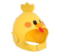 ZUNOXAZ Plush Chicken Costume Hat Animal Headdress Yellow Chick Headpiece for Cosplay Dress Up Party Halloween Christmas Festival Photo Props