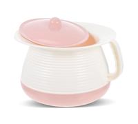 ZUNOXAZ Portable Covered Plastic Spittoon with Handle for Elderly and Small Hospital Chamber Pot in Pink Non-Slip Easy-Clean Urinal Bucket for Home and Healthcare Use