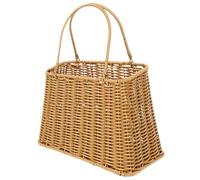 ZUNOXAZ Portable Handheld Woven Fruit Basket with Handle Multi-function Grocery Storage for Picnic Camping Kitchen Home and Outdoor Use Natural Rustic Design