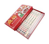 ZUNOXAZ Portable Mini Mahjong Set with Small Travel Table Board Game Compact Chinese Mahjong Kit for Friends Family Parties Easy to Carry and Play Anytime Indoors Outdoors