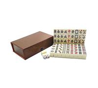 ZUNOXAZ Portable Travel Mahjong Kit with Engraved Solid Tiles and Dice Lightweight Mini Chinese Family Board Game for Home Parties Bars and Easy to Carry