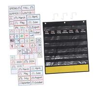 ZUNOXAZ Practical Calendar Weekly Hanging Classroom Calendar for Weather and Event Recognition Pocket Chart Canvas Design for Fun Learning Environment