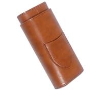 ZUNOXAZ Pu Leather Cigar Case for Men 3pcs Travel Humidor Protective Storage Container Brown Portable Cigar Accessories Holder Suitable for Travel