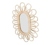 ZUNOXAZ Rattan Woven Wall Mirror Decorative Hanging Ornament for Bedroom Living Office Hallway Wear-resistant Material Space-saving Art Decor Rustic Style