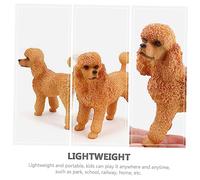 ZUNOXAZ Realistic Plastic Poodle Dog Model Ornament for Desktop Figurine for Home Decor Vivid Cognitive to Stimulate Imagination and Nature Learning Brown Dog Shape Statue