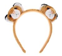 ZUNOXAZ Realistic Tiger Plush Animal Hair Hoop Jungle Party Costume Accessory for Adults and Soft Comfortable Headband for Animal Theme Birthday Cosplay and Role Play