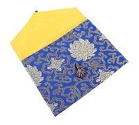 ZUNOXAZ Rectangular Brocade Scriptures Bag Zipper, Chinese Buddhist Storage Pouch for Bible and Jewelry, Blue Cloth Organizer for Travel and Daily Use