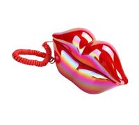 ZUNOXAZ Red Lip Corded Landline Phone Creative Dial Telephone Decorative Red Lips Ornament for Home Desk Accessory Wired Phone for Office and Living Room Use