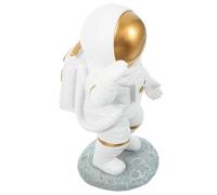 ZUNOXAZ Resin Astronaut Figurine Small Spaceman Ornament Compact Living Decoration Cartoon Spacecraft Craft Collectible Artistic Resin Statue for Home Display