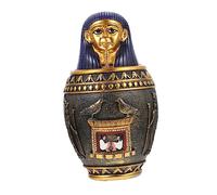 ZUNOXAZ Resin Canopic Jar Figurine Ancient Egyptian Theme Decorative Sculpture Home Office Desktop Ornament for Mythology Lovers Retro Craft
