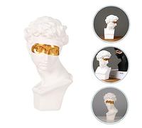 ZUNOXAZ Resin David Statue Platinum Finish Roman Figurine Desktop Ornament Home Decor Vintage Greek Bust Sculpture Housewarming Gift for Office Garden Table