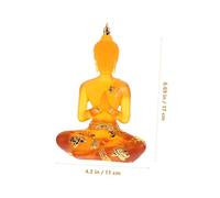 ZUNOXAZ Resin Thai Buddha Ornament Monk Figurine Statue for Home Decor Feng Shui Gift Amber Color Meditation Sculpture Suitable for Porch Mantelpiece Tabletop Display