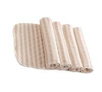ZUNOXAZ Reusable Washable Baby Cloth Diaper Booster Pads 4pcs Flat Fold Refill Insert for Nighttime Leak Protection Infant Toddler Brown White Stripes