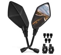 ZUNOXAZ Rotatable Motorcycle Rear View Mirror for Scooter Atv Handlebar Mount Convex Lens Reducing Blind Spots Outdoor Resistant Replacement Mirrors