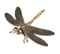 ZUNOXAZ Rustic Copper Dragonfly Figurine Antique Finish Decorative Craft Ornament for Home Desk Tea Pet Art Collectors Living Accents