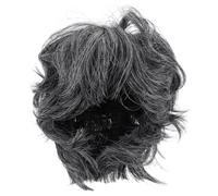 ZUNOXAZ Short Grey Old Man Wig Synthetic Cosplay Wig for Men Costume Party Accessory for Halloween Carnival and Stage Performance