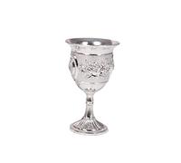 ZUNOXAZ Silver Inlay Zinc Alloy Wine Goblet for Home Bar Party Reusable Stemware with Engraved Floral Design Large Wide Mouth Cup for Hot and Cold Beverages