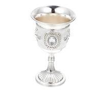 ZUNOXAZ Silver Small Metal Wine Goblet with Rose Pattern Decorative Elegant Drinking Cup for Home Accessory and Restaurant Supply Smooth Surface Easy to Clean Stylish Gift Choice