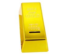 ZUNOXAZ Simulated Gold Bar Piggy Bank for Decor Plastic Electroplated Money Container Adorable Desktop Organizer to Cultivate Money Management Skills Birthday Gift for Teens