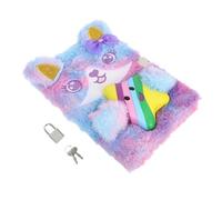 ZUNOXAZ Soft Fluffy Journal with Lock for Cute Animal Diary for School Travel Birthday for Privacy Protection and Cozy Writing Experience