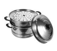 ZUNOXAZ Stainless Steel Steamer Pot Thickened Visible Lid Stackable Multifunctional Cooking Pot for Home Kitchen Energy Saving Cookware