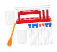 ZUNOXAZ Stem Science Experiment Kit with Plastic Test Tubes Measuring Cups Stirring Spoons Sample Scoop Educational Science Test Tube Storage Rack for Learning and Lab Activities
