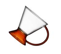 ZUNOXAZ Stylish Amber Glass Tea Cup with Handle Chic Drink Mug for Coffee and Dessert Home and Office Glassware for Hot Beverages Gift for Family and Friends